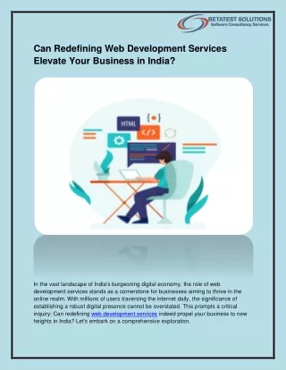 Can Redefining Web Development Services Elevate Your Business in India?