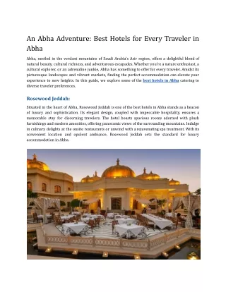 An Abha Adventure_ Best Hotels for Every Traveler in Abha