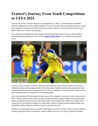 Frattesi's Journey From Youth Competitions to UEFA 2024