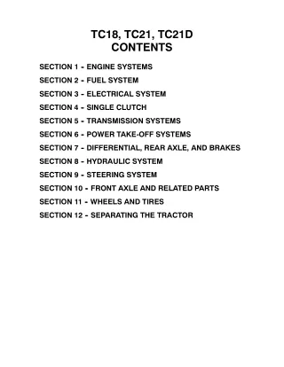 New Holland TC21D Tractor Service Repair Manual