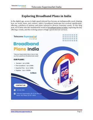 Broadband Plans India