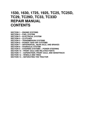 New Holland TC25D Tractor Service Repair Manual