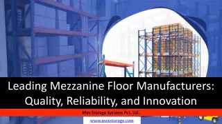 Leading Mezzanine Floor Manufacturers Quality, Reliability, and Innovation