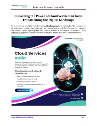 Cloud Services India