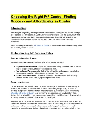 Choosing the Right IVF Centre_ Finding Success and Affordability in Guntur