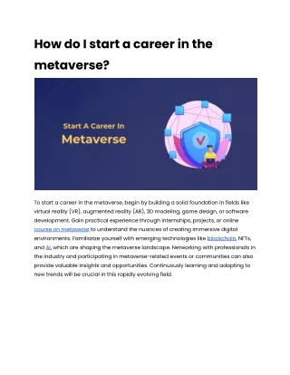 How do I start a career in metaverse_