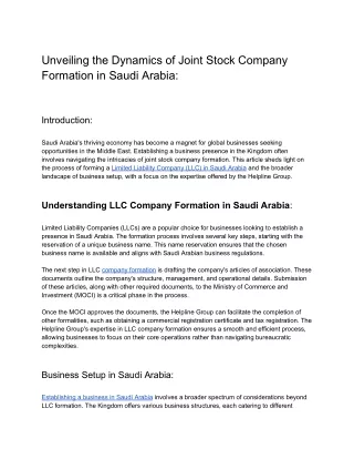 Unveiling the Dynamics of Joint Stock Company Formation in Saudi Arabia_