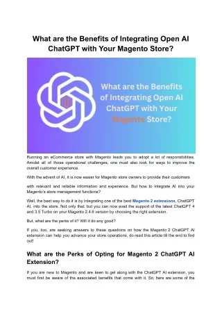 Magento Store with ChatGPT: Explore Magento 2 Extensions
