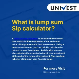 Lump Sum Sip Calculator