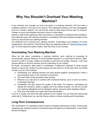 Why You Shouldn’t Overload Your Washing Machine_