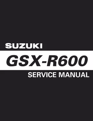 2008 Suzuki GSX-R600 GSXR600 Service Repair Manual