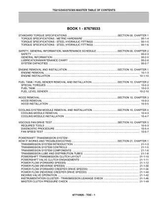 New Holland TG245 Tractor Service Repair Manual