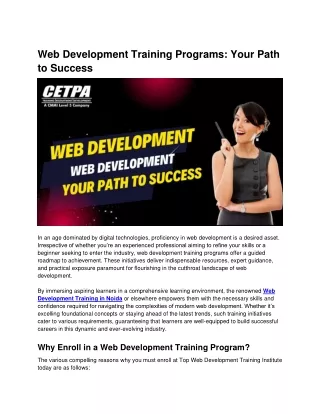 Web Development Training Programs Your Path to Success