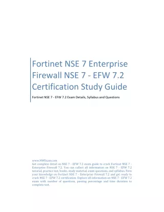 Fortinet NSE 7 Enterprise Firewall NSE 7 - EFW 7.2 Certification Study Guide
