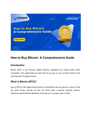 How to Buy Bitcoin_ A Comprehensive Guide