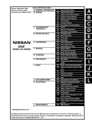 2009 Nissan 350Z Service Repair Manual