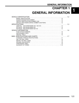 2009 Polaris Sportsman 300 2X4 Service Repair Manual