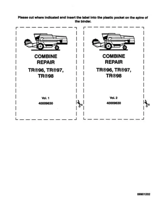 New Holland TR96 COMBINE Service Repair Manual