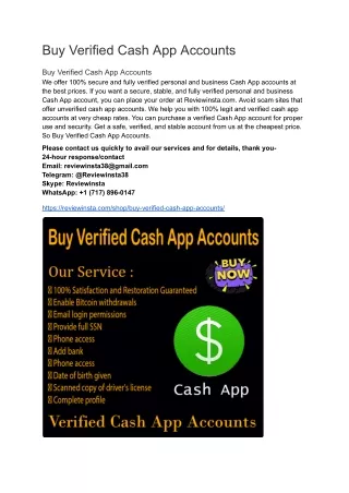 Buy Verified Cash App Accounts