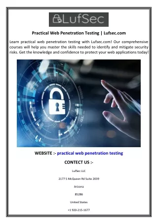 Practical Web Penetration Testing  Lufsec.com