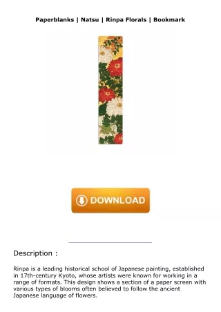 ebook⚡download Paperblanks | Natsu | Rinpa Florals | Bookmark