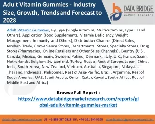 Adult Vitamin Gummies Market – Industry Trends and Forecast to 2028