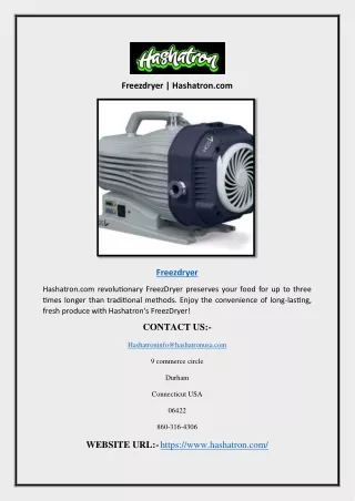 Freezdryer | Hashatron.com