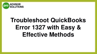 Best Way To Resolve QuickBooks Error 1327