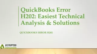 Best ever ways to fix QuickBooks Error H202