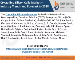 Crystalline Silicon Cells Market