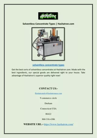Solventless Concentrate Types | Hashatron.com