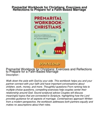 [PDF⚡READ❤ONLINE] Premarital Workbook for Christians: Exercises and Reflections to Prepare for a