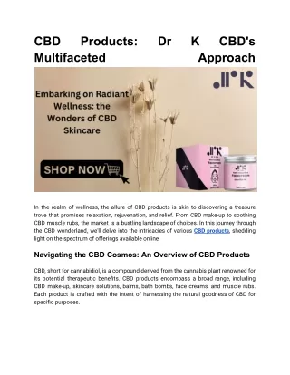 CBD Products Unveiled_ Dr K CBD's Multifaceted Approach