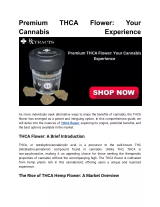 Premium THCA Flower_ Your Cannabis Experience