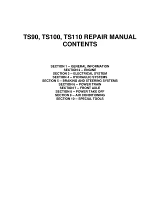 New Holland TS90 Tractor Service Repair Manual