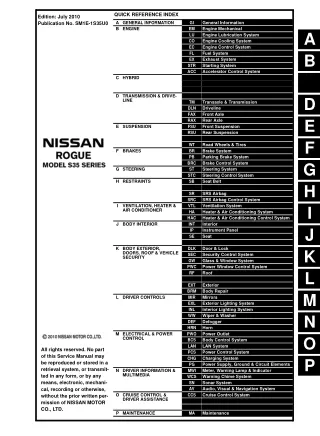 2011 Nissan Rogue Service Repair Manual