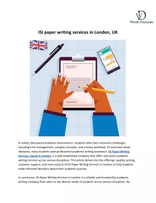 ISI paper writing services in London, UK