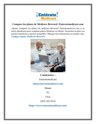 Compare los planes de Medicare Broward | Enteratemedicare.com