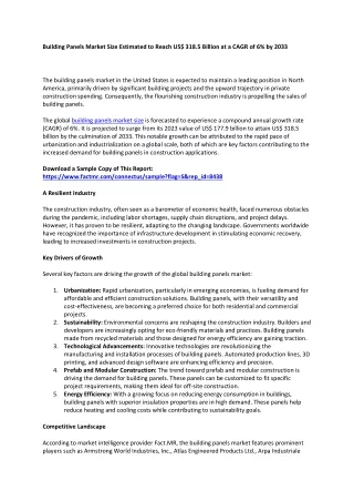 Building Panels Market By Application, Size, Share, And Forecast 2033