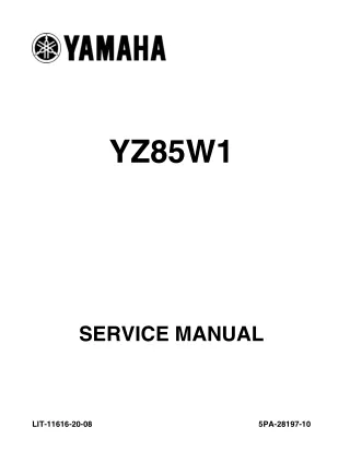 2012 Yamaha YZ85B Service Repair Manual