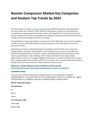 Booster Compressor Market