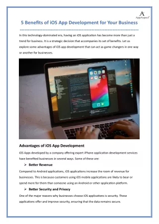 5 Benefits of iOS App Development for Your Business