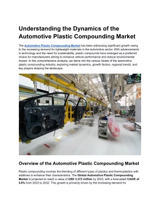 Automotive Plastic Compounding Market