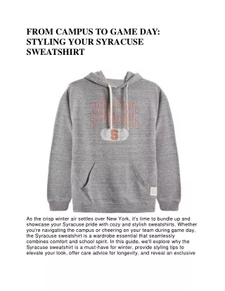 Shop Syracuse Sweatshirts: Fashionable And Comfortable