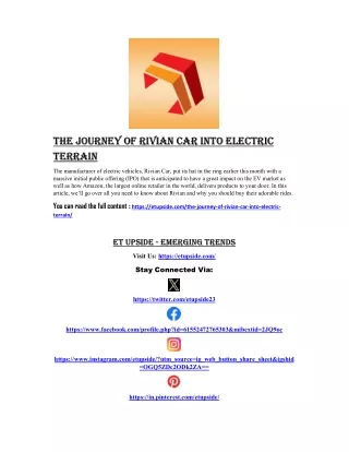 The Journey of Rivian Car into Electric Terrain