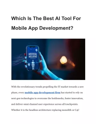 Which Is The Best AI Tool For Mobile App Development_