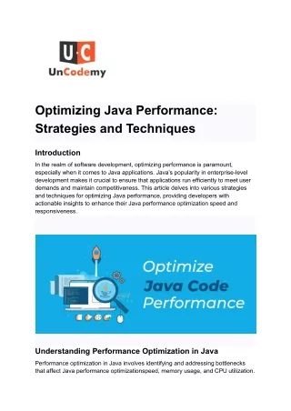 Optimizing Java Performance_ Strategies and Techniques