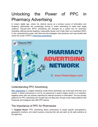 Unlocking the Power of PPC in Pharmacy Advertising