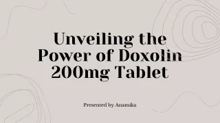 Unveiling the Power of Doxolin 200mg Tablet