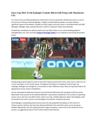 Ferdi Kadioglu Transfer Bid in Full Swing with Manchester City